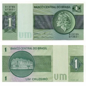 Cédula 1 Cruzeiro 1980 série B, C132 sequenciadas – Flor de Estampa
